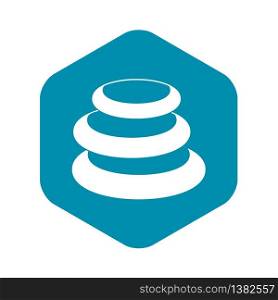 Stack of basalt balancing stones icon. Simple illustration of stack of basalt balancing stones vector icon for web. Stack of basalt balancing stones icon