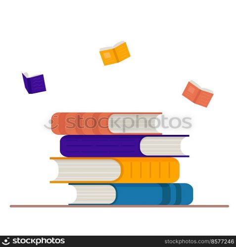 Stack of books. Book day. Flat vector illustration.. Stack of books. Book day. Flat vector illustration
