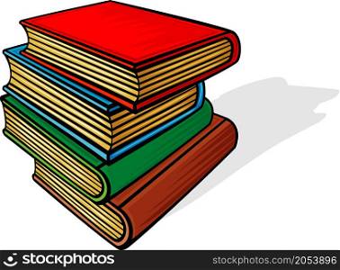 Stack of books (books stacked) color vector illustration