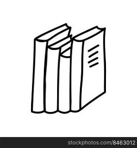 stack of books, education, pile of four books doodle style, knowledge symbol, thick black outline, isolated vector element on white background.. stack of books, education, pile of four books doodle style, knowledge symbol, thick black outline, isolated vector element on white background