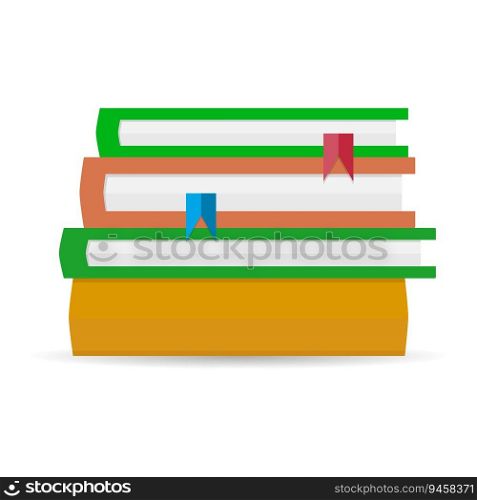 Stack of books flat. Stack of books isolated, bookπ≤for reading, vector illustration. Stack of books flat