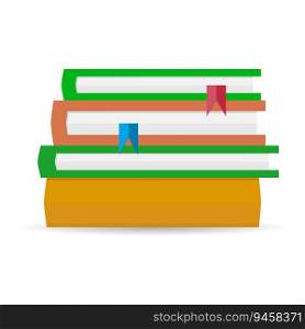 Stack of books flat. Stack of books isolated, bookπ≤for reading, vector illustration. Stack of books flat