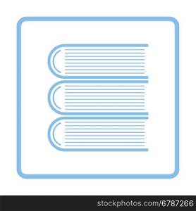 Stack of books icon. Blue frame design. Vector illustration.