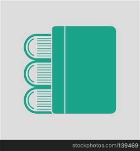 Stack of books icon. Gray background with green. Vector illustration.