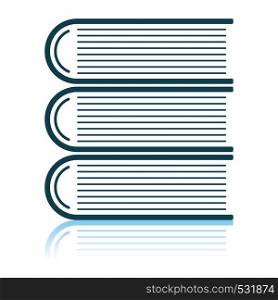 Stack Of Books Icon. Shadow Reflection Design. Vector Illustration.