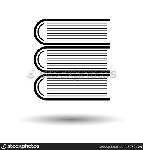 Stack of books icon. White background with shadow design. Vector illustration.