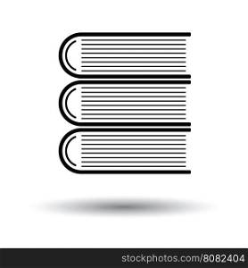 Stack of books icon. White background with shadow design. Vector illustration.