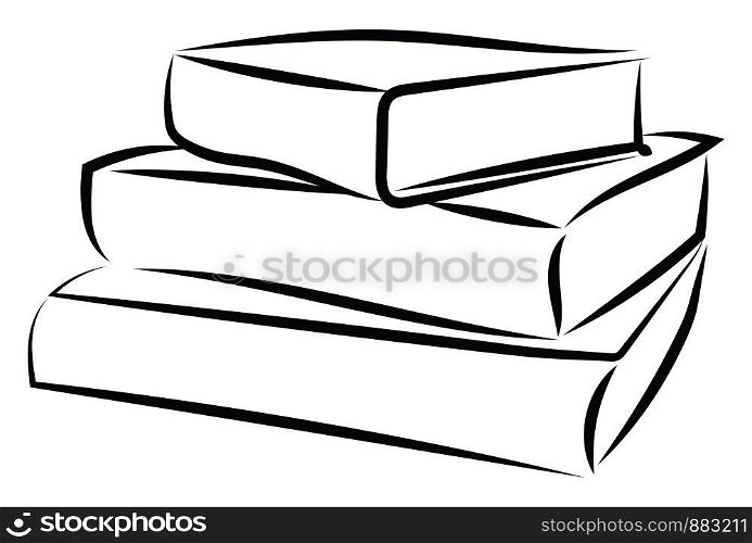 Stack of books, illustration, vector on white background.