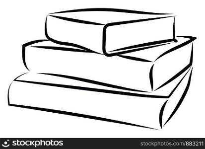 Stack of books, illustration, vector on white background.