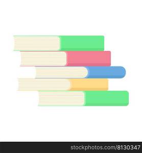 Stack of books isolated vector illustration. Different books lie cartoon. Prints set. Stack of books isolated vector illustration