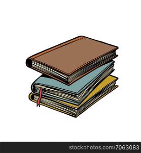 stack of books. Library and reading. Comic cartoon pop art retro vector illustration. stack of books. Library and reading