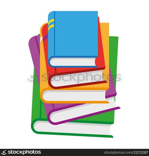 Stack of books on a white background. Pile of books. Icon stack of books. Vector illustration