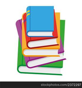 Stack of books on a white background. Pile of books. Icon stack of books. Vector illustration