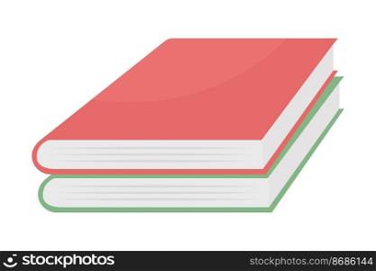 Stack of books semi flat color vector object. Editable element. Full sized item on white. Study and learn. Educational literature simple cartoon style illustration for web graphic design and animation. Stack of books semi flat color vector object
