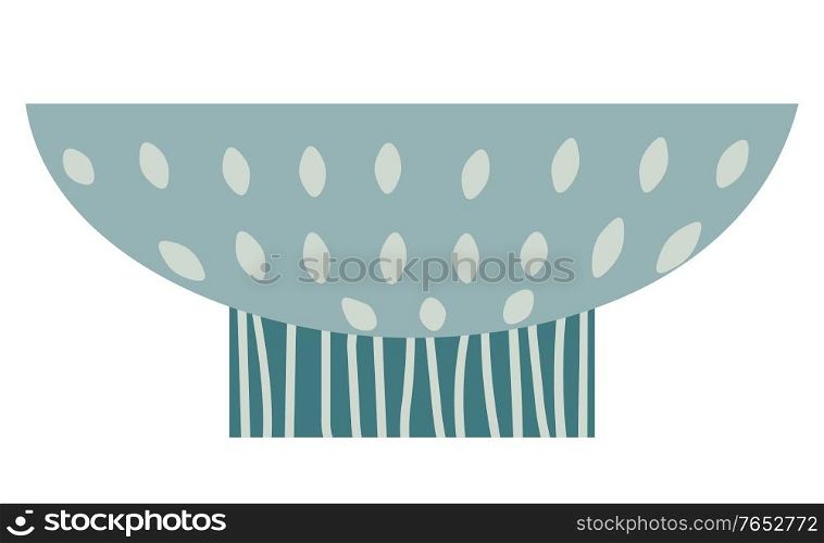 Stack of clay pots isolated flat style kitchen utensils. Vector household crockery, terracotta pottery. Several ceramic earthenware flowerpots, food bowls. Stack of Clay Pots Isolated Flat Kitchen Utensils