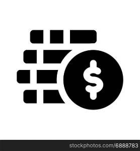 stack of coins, icon on isolated background