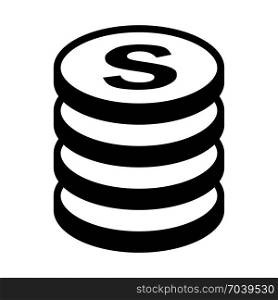 Stack of coins, icon on isolated background
