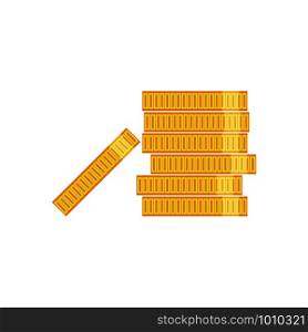 stack of coins in flat style on white background. stack of coins in flat on white background
