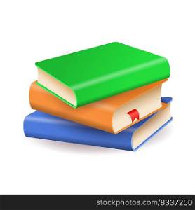 Stack of colorful books. Literature, information, knowledge. Can be used for topics like leisure, education, publication