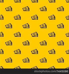 Stack of dollar bills pattern seamless vector repeat geometric yellow for any design. Stack of dollar bills pattern vector