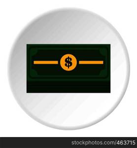 Stack of dollars icon in flat circle isolated vector illustration for web. Stack of dollars icon circle