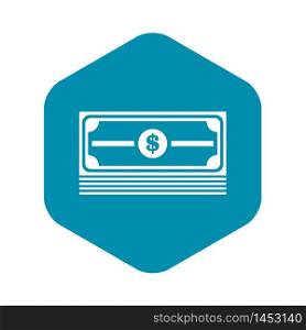 Stack of dollars icon. Simple illustration of stack of dollars vector icon for web. Stack of dollars icon, simple style