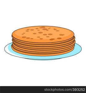 Stack of pancakes icon. Cartoon illustration of stack of pancakes vector icon for web design. Stack of pancakes icon, cartoon style