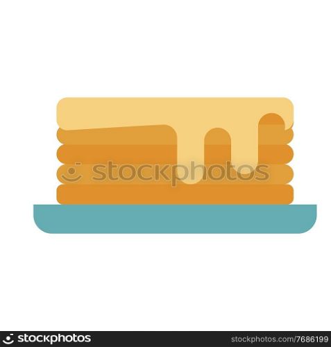 Stack of pancakes simple food icon in trendy style isolated on white background for web apps and mobile concept. Vector Illustration. EPS10. Stack of pancakes simple food icon in trendy style isolated on white background for web apps and mobile concept. Vector Illustration