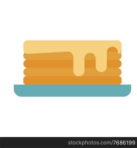 Stack of pancakes simple food icon in trendy style isolated on white background for web apps and mobile concept. Vector Illustration. EPS10. Stack of pancakes simple food icon in trendy style isolated on white background for web apps and mobile concept. Vector Illustration