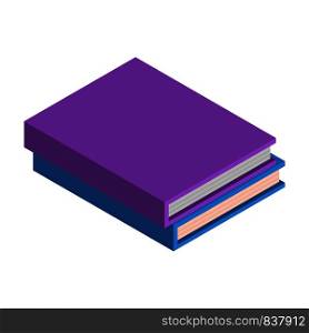 Stack of school book icon. Isometric of stack of school book vector icon for web design isolated on white background. Stack of school book icon, isometric style