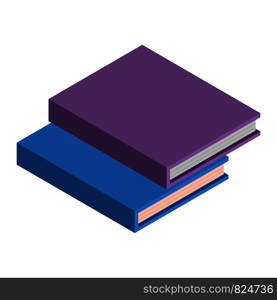 Stack of school books icon. Isometric of stack of school books vector icon for web design isolated on white background. Stack of school books icon, isometric style