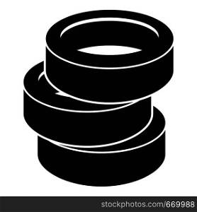 Stack of tire icon. Simple illustration of stack of tire vector icon for web. Stack of tire icon, simple style.