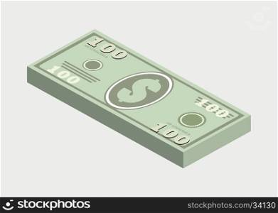 Stack of United States US. Stack of United States US one hundred dollars