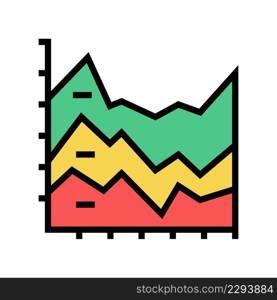 stacked area chart color icon vector. stacked area chart sign. isolated symbol illustration. stacked area chart color icon vector illustration