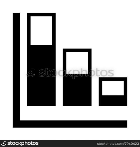 stacked column chart, icon on isolated background