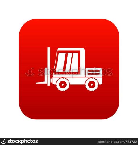 Stacker loader icon digital red for any design isolated on white vector illustration. Stacker loader icon digital red