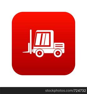 Stacker loader icon digital red for any design isolated on white vector illustration. Stacker loader icon digital red
