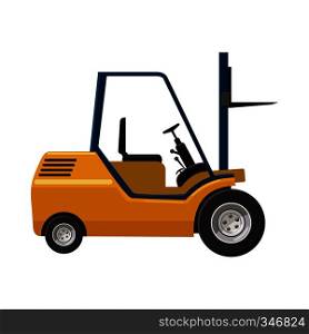 Stacker loader icon in cartoon style on a white background. Stacker loader icon, cartoon style