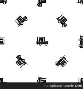 Stacker loader pattern repeat seamless in black color for any design. Vector geometric illustration. Stacker loader pattern seamless black