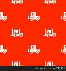 Stacker loader pattern repeat seamless in orange color for any design. Vector geometric illustration. Stacker loader pattern seamless