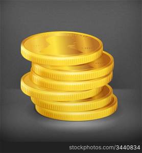 Stacks of gold coins, vector