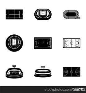 Stadium icons set. Simple illustration of 9 stadium vector icons for web. Stadium icons set, simple style