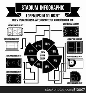 Stadium infographic elements in simple style for any design. Stadium infographic elements, simple style