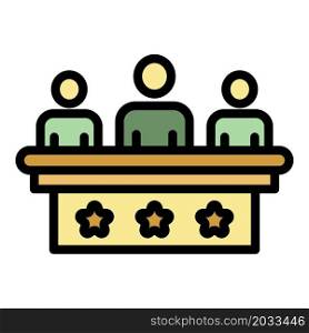 Staff education forum icon. Outline staff education forum vector icon color flat isolated. Staff education forum icon color outline vector