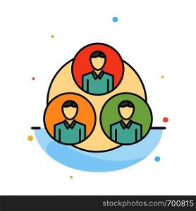 Staff, Gang, Clone, Circle Abstract Flat Color Icon Template