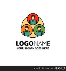 Staff, Gang, Clone, Circle Business Logo Template. Flat Color