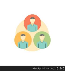 Staff, Gang, Clone, Circle Flat Color Icon. Vector icon banner Template