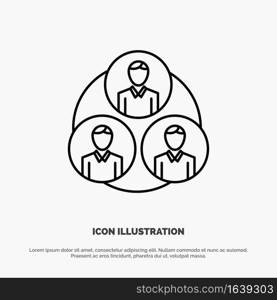 Staff, Gang, Clone, Circle Line Icon Vector