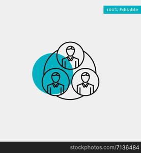 Staff, Gang, Clone, Circle turquoise highlight circle point Vector icon