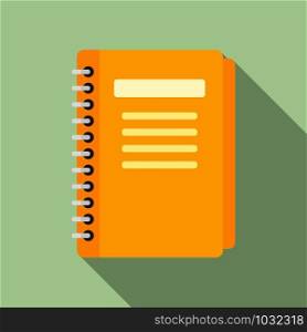 Staff notebook icon. Flat illustration of staff notebook vector icon for web design. Staff notebook icon, flat style